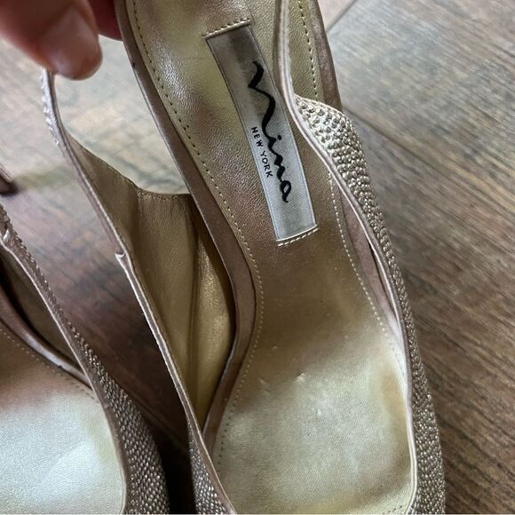 stilettos Nina New York High Heels //
Nina Gold Glitter Stilettos heels Sz 8.5 - Picture 9 of 16